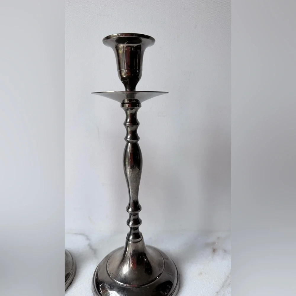 Elegant Silver Candlestick Holders set of 2. 9.5” high